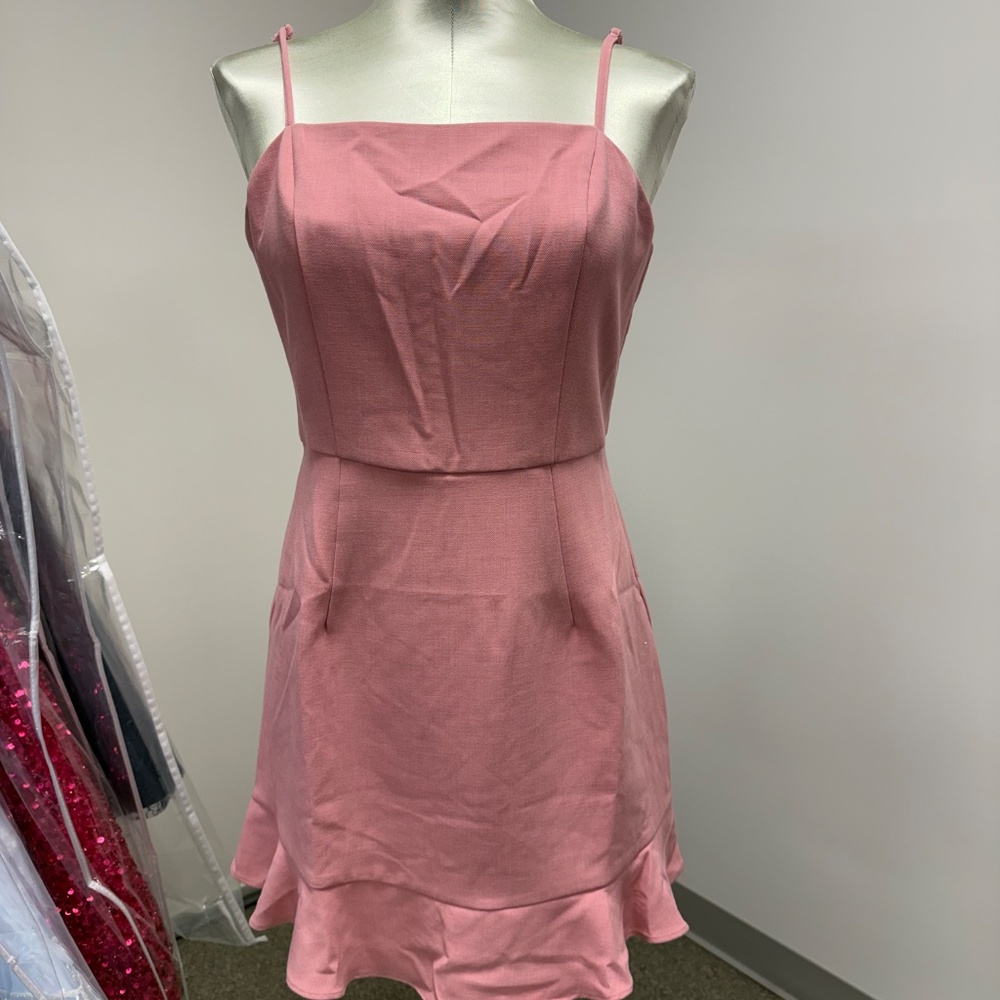 NWT She & Sky Pink Chambray Sundress Ruffle Hem